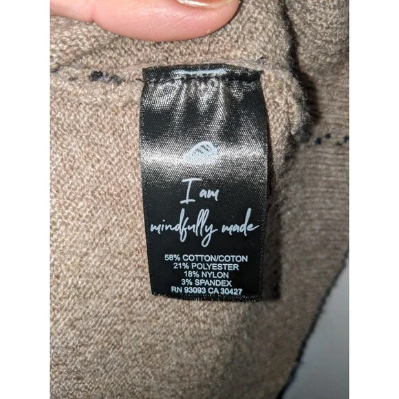 NIC + ZOE Cozy Up Stamped Sweater Sz XL Neutral Mock Neck Comfy Super Soft Lagen - Picture 10 of 10